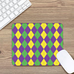 Mardi Gras Argyle Pattern Print Mouse Pad