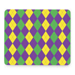 Mardi Gras Argyle Pattern Print Mouse Pad