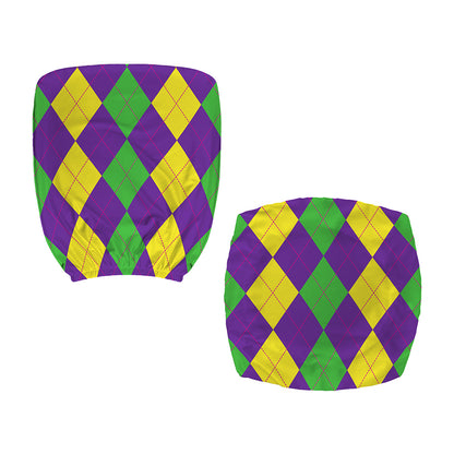 Mardi Gras Argyle Pattern Print Office Chair Cover
