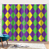 Mardi Gras Argyle Pattern Print Pencil Pleat Curtains