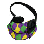 Mardi Gras Argyle Pattern Print Pet Sling Carrier