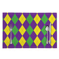 Mardi Gras Argyle Pattern Print Placemat