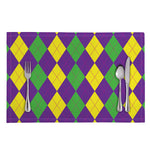 Mardi Gras Argyle Pattern Print Placemat