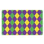 Mardi Gras Argyle Pattern Print Polyester Doormat
