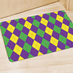 Mardi Gras Argyle Pattern Print Polyester Doormat