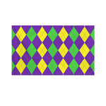 Mardi Gras Argyle Pattern Print Polyester Flag