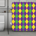 Mardi Gras Argyle Pattern Print Polyester Shower Curtain