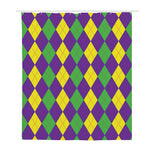 Mardi Gras Argyle Pattern Print Polyester Shower Curtain