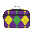 Mardi Gras Argyle Pattern Print Portable Lunch Bag