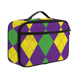 Mardi Gras Argyle Pattern Print Portable Lunch Bag