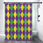 Mardi Gras Argyle Pattern Print Premium Shower Curtain