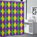 Mardi Gras Argyle Pattern Print Premium Shower Curtain