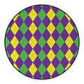 Mardi Gras Argyle Pattern Print Round Floor Mat