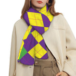 Mardi Gras Argyle Pattern Print Scarf