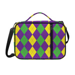 Mardi Gras Argyle Pattern Print Shoulder Strap Bible Bag