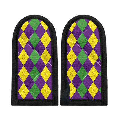 Mardi Gras Argyle Pattern Print Skillet Handle Cover