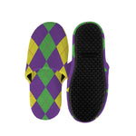 Mardi Gras Argyle Pattern Print Slippers
