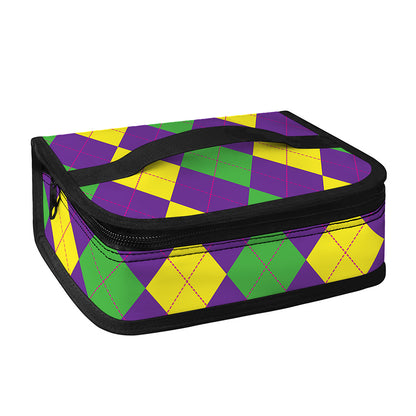 Mardi Gras Argyle Pattern Print Small Lunch Bag