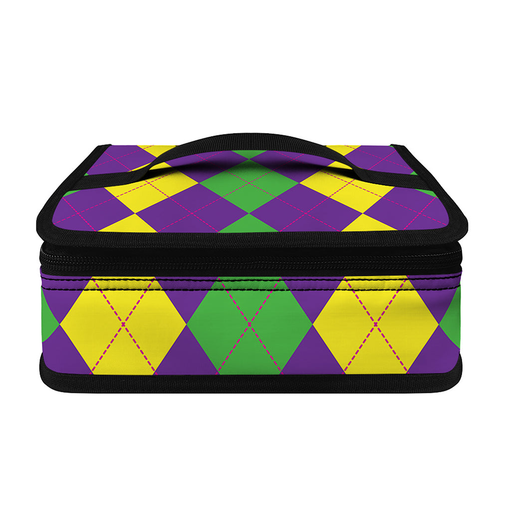 Mardi Gras Argyle Pattern Print Small Lunch Bag