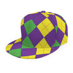 Mardi Gras Argyle Pattern Print Snapback Cap