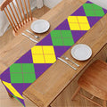 Mardi Gras Argyle Pattern Print Table Runner