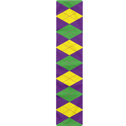 Mardi Gras Argyle Pattern Print Table Runner
