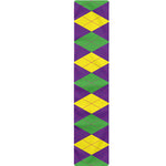 Mardi Gras Argyle Pattern Print Table Runner