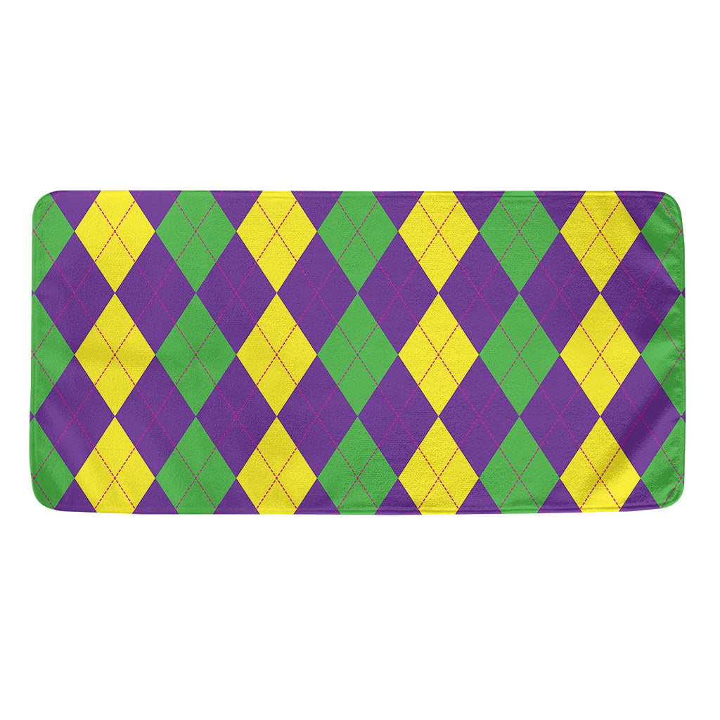 Mardi Gras Argyle Pattern Print Towel
