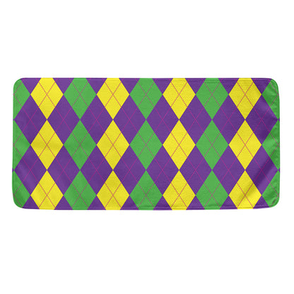 Mardi Gras Argyle Pattern Print Towel