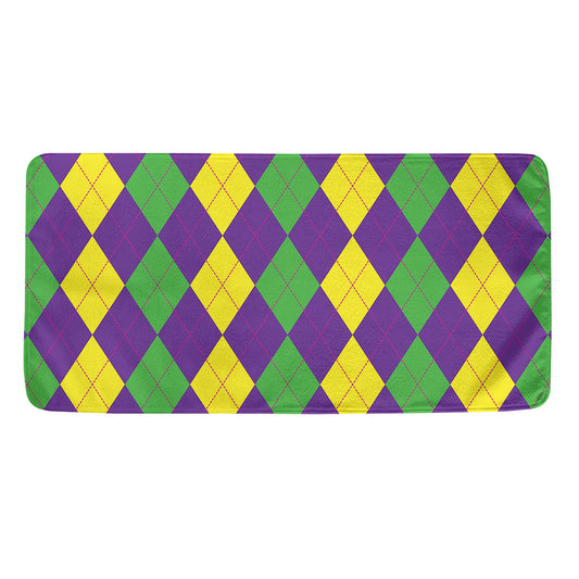 Mardi Gras Argyle Pattern Print Towel