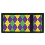 Mardi Gras Argyle Pattern Print Trifold Wallet
