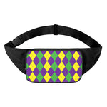 Mardi Gras Argyle Pattern Print Waist Bag