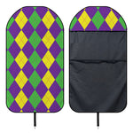 Mardi Gras Argyle Pattern Print Waterproof Car Seat Cover