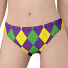 Mardi Gras Argyle Pattern Print Women's Panties