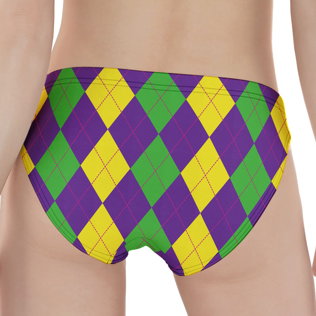 Mardi Gras Argyle Pattern Print Women's Panties