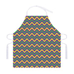 Mardi Gras Chevron Pattern Print Adjustable Apron