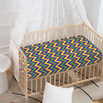 Mardi Gras Chevron Pattern Print Baby Crib Sheet