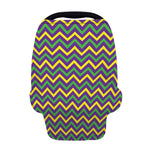 Mardi Gras Chevron Pattern Print Baby Seat Cover
