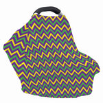 Mardi Gras Chevron Pattern Print Baby Seat Cover