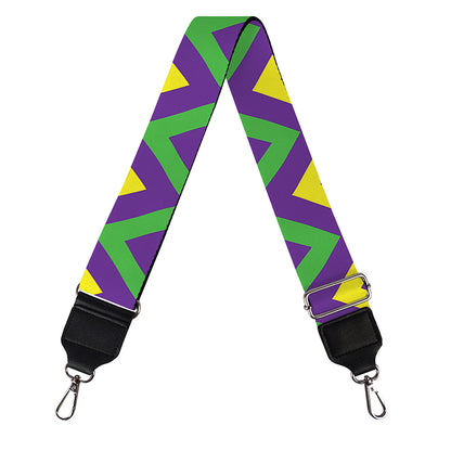Mardi Gras Chevron Pattern Print Bag Strap