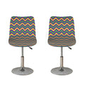 Mardi Gras Chevron Pattern Print Bar Stool Covers