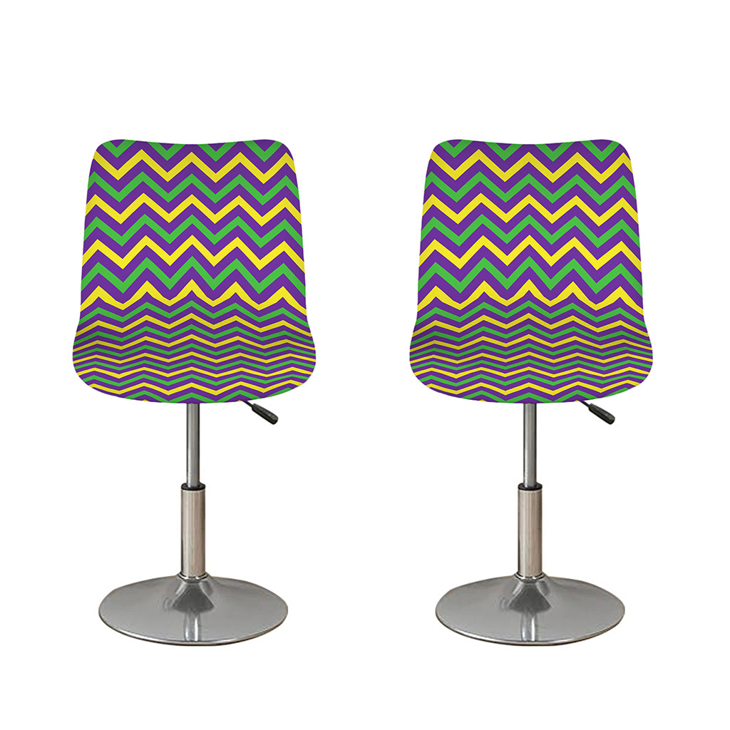 Mardi Gras Chevron Pattern Print Bar Stool Covers