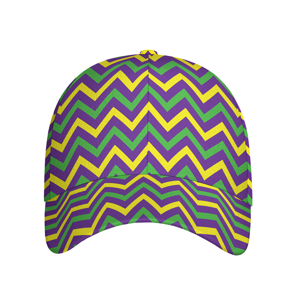 Mardi Gras Chevron Pattern Print Baseball Cap
