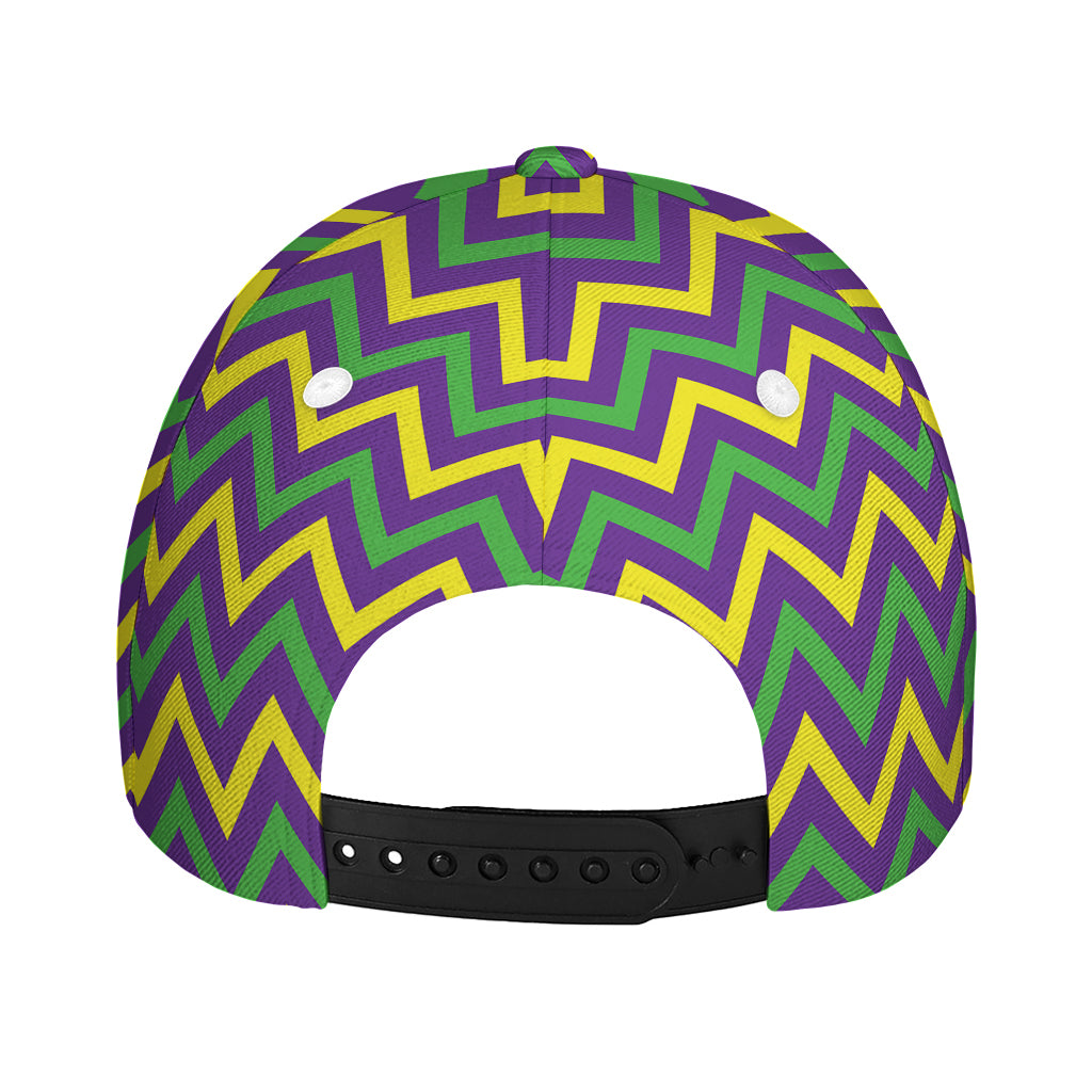 Mardi Gras Chevron Pattern Print Baseball Cap