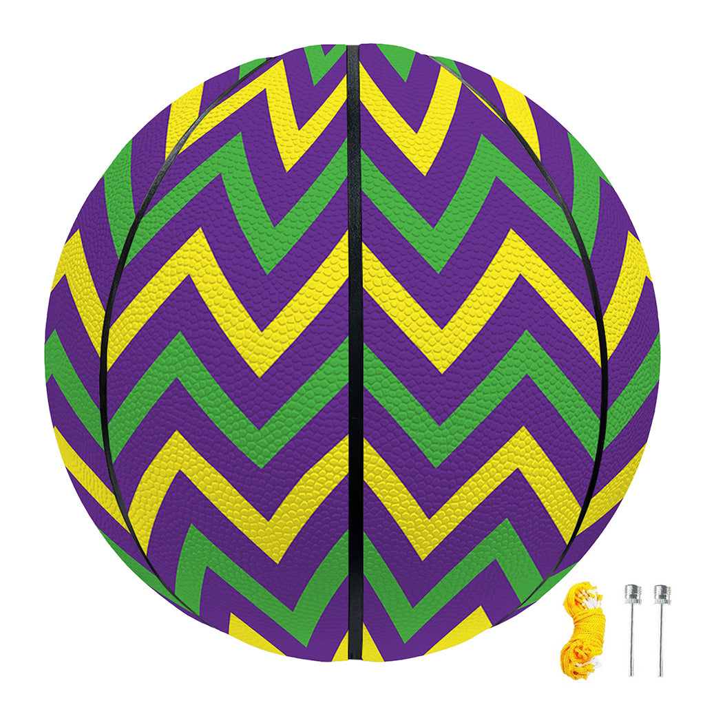 Mardi Gras Chevron Pattern Print Basketball