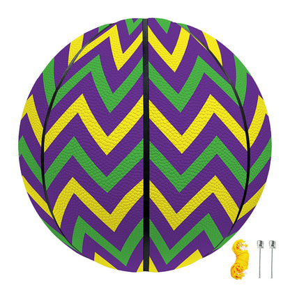 Mardi Gras Chevron Pattern Print Basketball