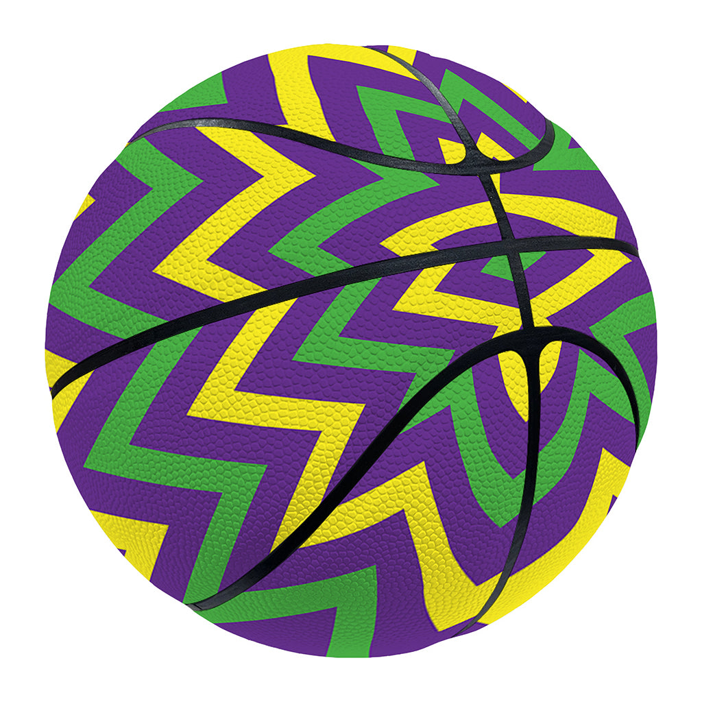 Mardi Gras Chevron Pattern Print Basketball