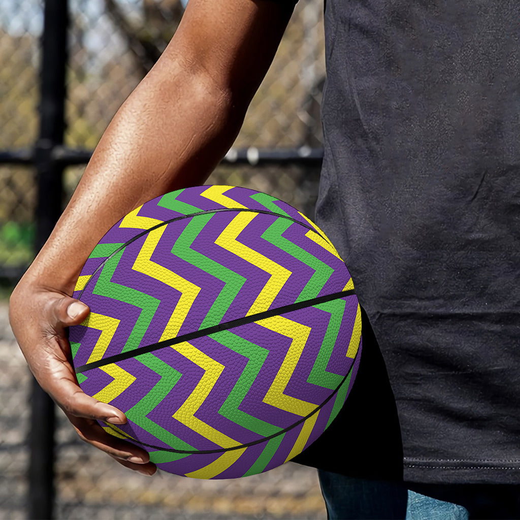 Mardi Gras Chevron Pattern Print Basketball