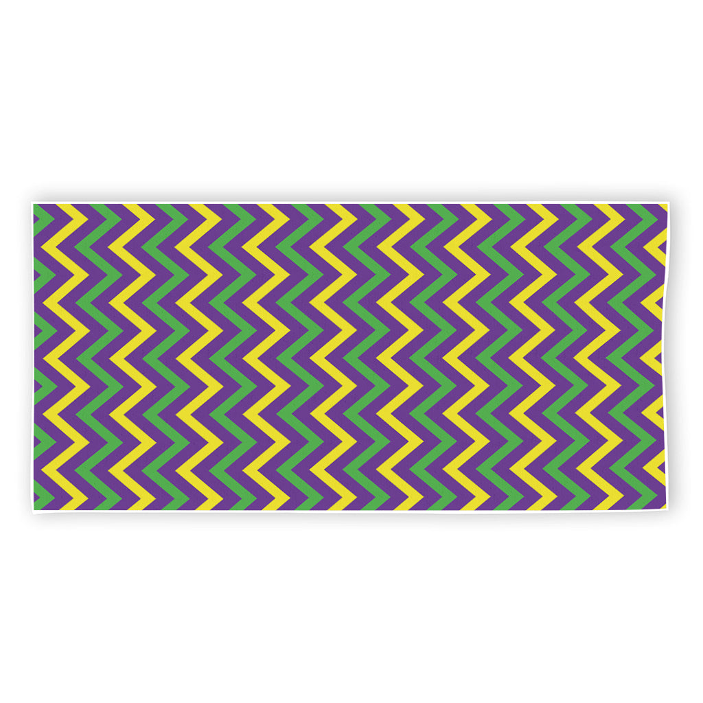 Mardi Gras Chevron Pattern Print Beach Towel