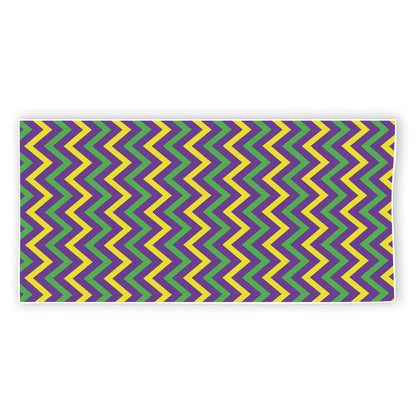 Mardi Gras Chevron Pattern Print Beach Towel